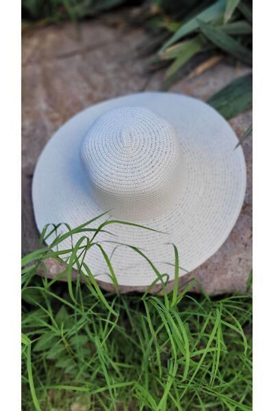 FRESCO SCARFS Large Adjustable Round Straw Hat