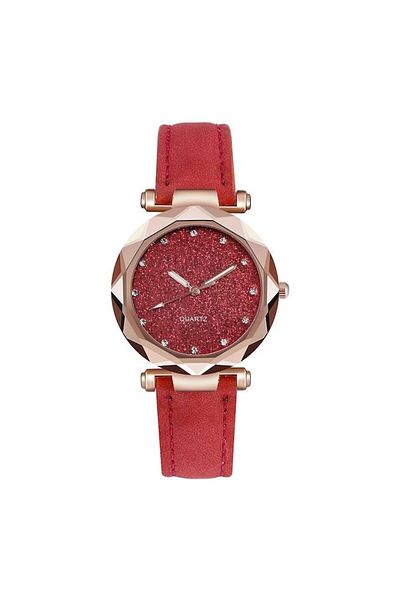 QUARTZ Geneva Diamond Women's Watch - Red