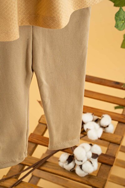 bombe Baby Kids Camel Cotton Leggings 2 Piece Set Trend Fashion Bottom Top Set