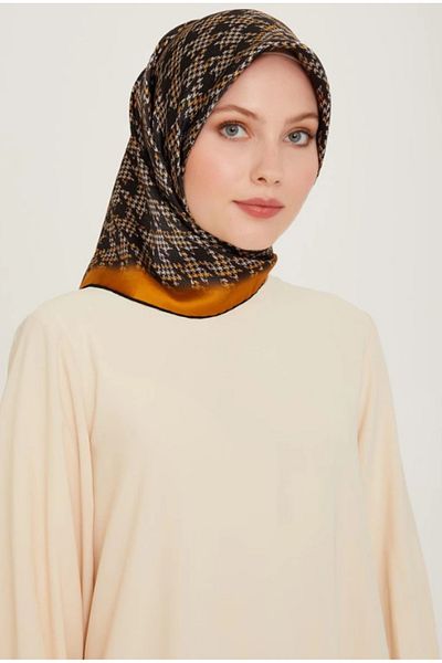 Armine Tivil Silk Scarf 9239-31 Orange Mixed Pattern