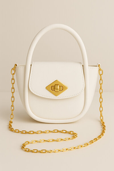 ROYAL LADYS Geantă de umăr mică pentru femei cu curea cu lanț auriu