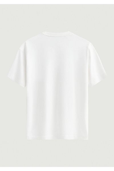 SOFTWAY Unisex Crew Neck 100% Organic Cotton Thick Textured California Printed Oversize T-Shirt - White