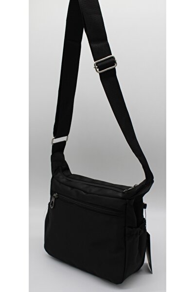 Bevitton Geantă de umăr încrucișată pentru femei Black Fabric 3100