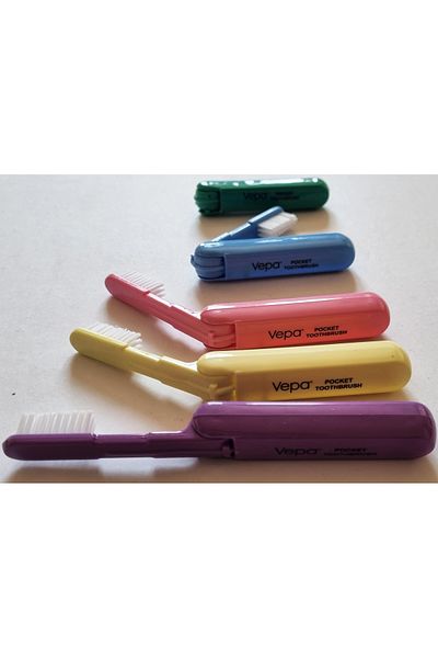 Mahi Max Toothbrush Vepa Pocket Pocket Size Travel Type - Pink Color 1 Piece