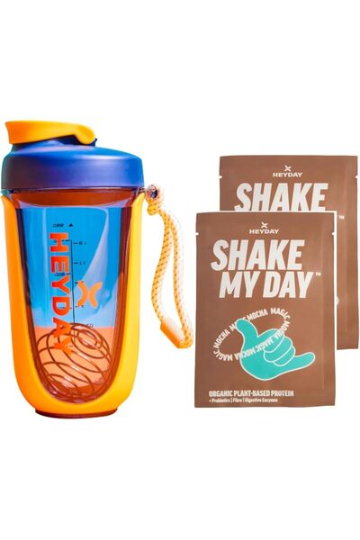 HEYDAY زجاجة رج مع كرة خلط من الفولاذ المقاوم للصدأ 550 مل (رج + 2 موكا)