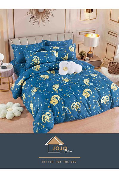JOJO Elegant Linen Set for Double Bed Made of Fine Cotton, consisting of 6 pieces, 230x250cm