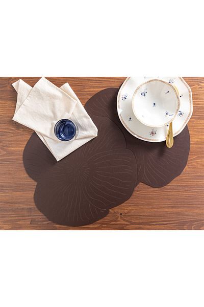 English Home Floral Faux Leather 2 Pack American Service 40 cm Καφέ