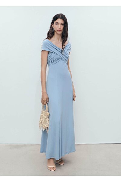 MANGO Woman Rochie în formă de A cu decolteu dublu