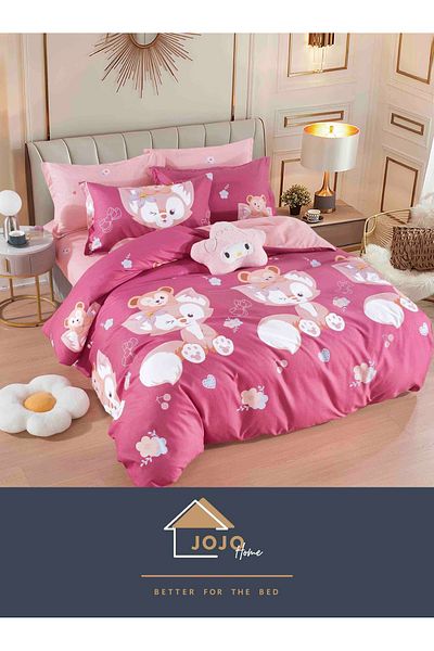 JOJO Elegant Linen Set for Double Bed Made of Fine Cotton, consisting of 6 pieces, 230x250cm