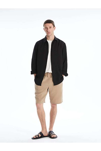 LC Waikiki Lcw Vision Beige Slim Fit Waist Tie Detailed Men's Shorts