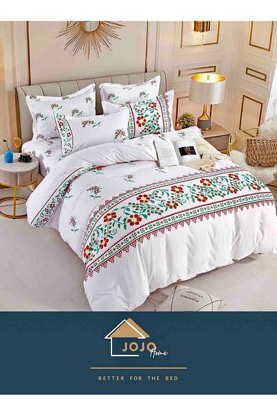 JOJO Elegant Linen Set for Double Bed Made of Fine Cotton, consisting of 6 pieces, 230x250cm