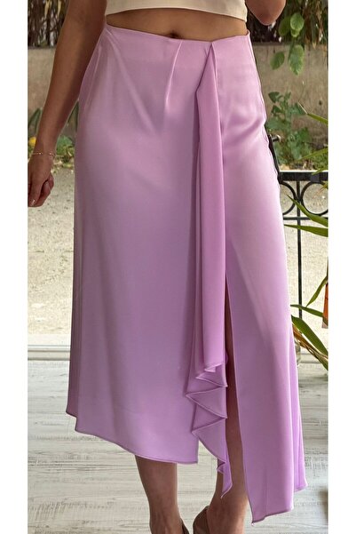 HANER BUTİK Pembe Midi Boy Etek