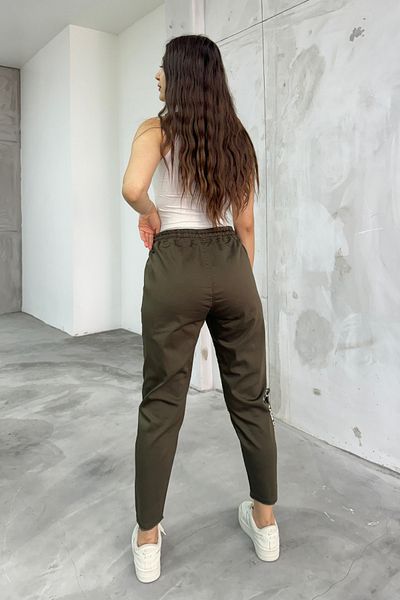 BİKELİFE Women's Cotton and Lycra High Waist Slim Fit Pocket Pants