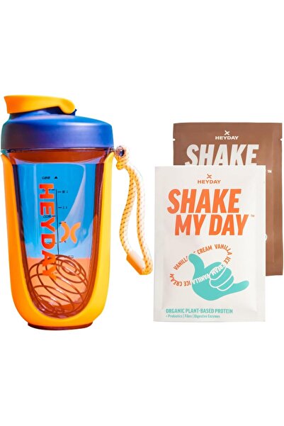 HEYDAY زجاجة رج مع كرة خلط من الفولاذ المقاوم للصدأ سعة 550 مل (رجّاج + فانيل...