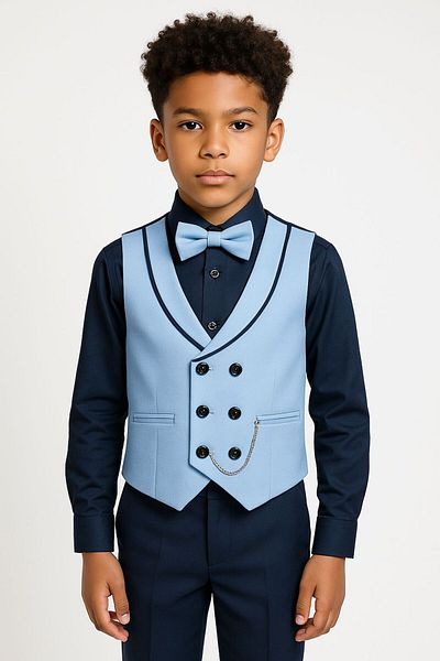 SIRRI Boy Suit – Shawl Collar, Chain, Bow Tie - 6 Pieces (1-14 Years)