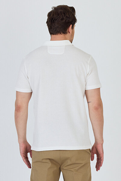 Frappoli Ανδρικό μπλουζάκι Rico Ecru Cotton Blended Polo Collar