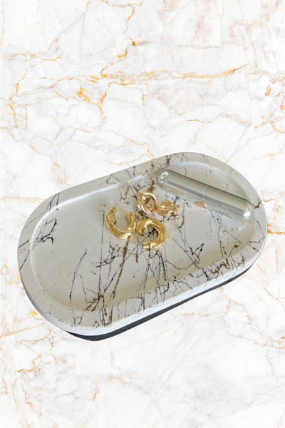 ardesta Mermer Desen El Yapımı Takı Tepsisi | Dekoratif Şık Takı Düzenleyici ...