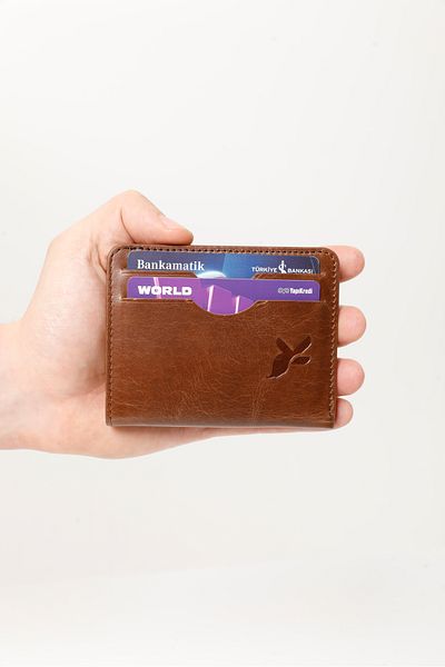 Fjellor Men's Tan Magnet Cover Genuine Leather Wallet with Coin Compartment & Card Holder