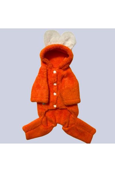GedyCo Orange Plush Small Breed Dog Jumpsuit