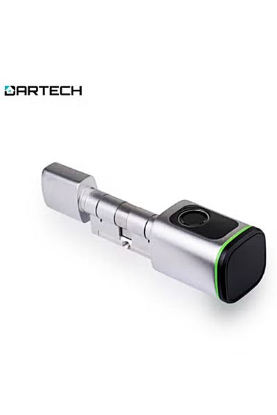 DarTech Dartek Smart Lock 4-Way Unlock with Fingerprint and Keypad Fits Any Door, Global Version, Safe Home System, Silver
