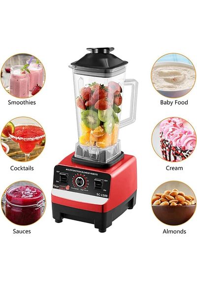 Silver Crest 2 in 1 4500W Commercial Blender & Grinder – 15-Speed Ice Crusher, Juicer, 2.5L Capacity