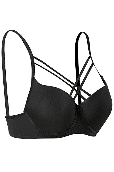 Ebru Silikonlu Destekli / Push Up Micro Tulumlu Çapraz İpli Sütyen EBR1160