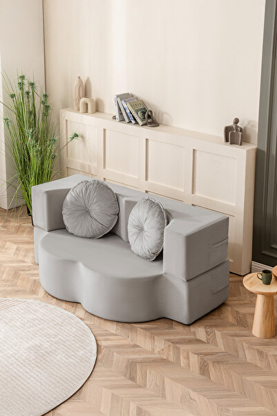 BRANNA HOME NEİRO Sünger Koltuk Takımı, Açılabilir Yataklı 2+1 Modern Koltuk
