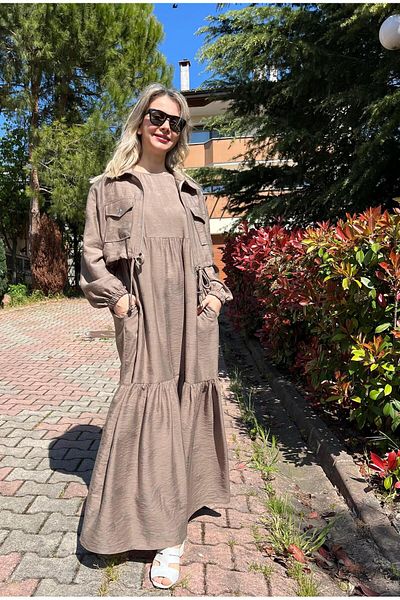 Cardella Καλοκαιρινό Jacquard Modal Fabric Gilet Φόρεμα και παλτό Σετ δύο τεμαχίων Σετ ρούχων δύο τζάκετ