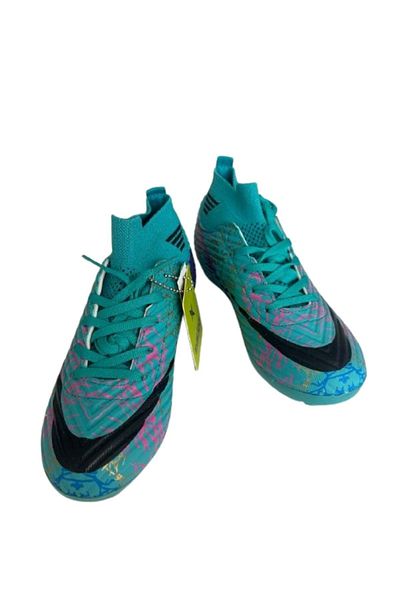 wakawakakidsstore Turquoise Black Detailed Astroturf Field Shoes Performance and Style