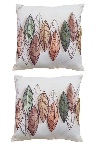 Bumedo Digital Printed Mixed Pattern Decorative Stylish Single Sided 2-Piece Throw Pillow Pillow Case