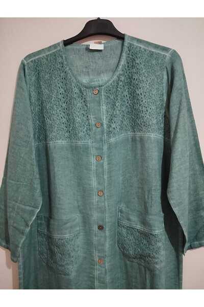 anne moda ankara 1St Quality, Washed Cotton, Buttoned Ferace/Pardesu