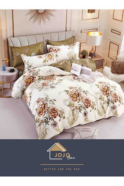 JOJO Elegant Linen Set for Double Bed Made of Fine Cotton, consisting of 6 pieces, 230x250cm