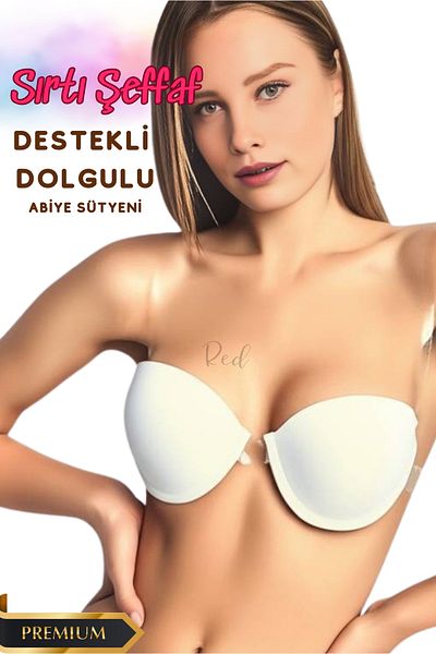 red iç giyim Sutien de seară decoltat cu spatele cupei moale - alb (CU SUPORT - UMPLIRE)