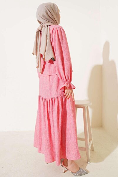 YILMAZBARMAZ Women's Waist Tunnel Ruffle Skirt Double Set