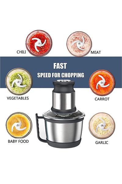 SOKANY Electric Meat Grinder 3L Stainless Steel Chopper for Meat Vegetables Fruits Nuts with 4 Blades