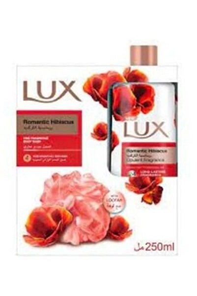 LUX لوكس غسول الجسم 250مل رومانسية الكركدية ليفة