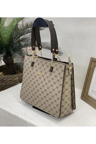 Armine Modern Mink Color Printed Women's Bag with Shoulder Strap