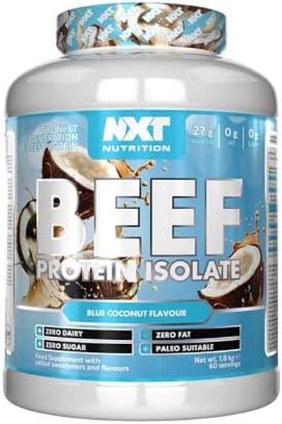 NXT Nutrition مسحوق بروتين لحم البقر المعزول - جوز الهند الأزرق - 1.8 كجم