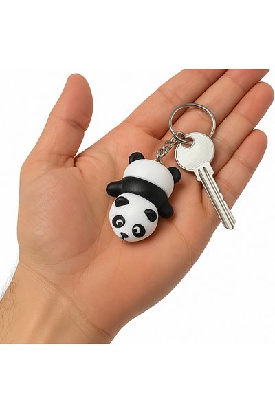 edoy Cute Panda Keychain Black White Plush Gift Cute Gift Accessory