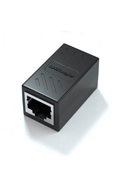 Choice موصل موزع شبكة إيثرنت LAN من Oullx Rj45 أنثى إلى أنثى، رأس نقل Rj45 Ad أسود
