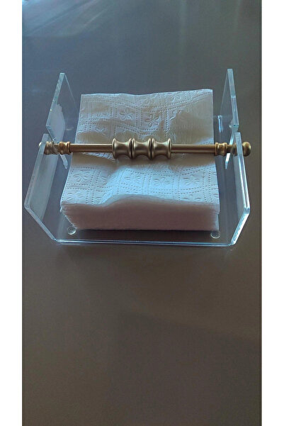 innossa pleksi dekorasyon Transparent Plexi Serving Napkin Holder with Matgold Brass Plated Accessories