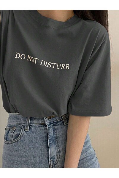 EYAX MODA Tricou pentru femei cu imprimeu „Do Not Disturb” cu decolteu rotund...
