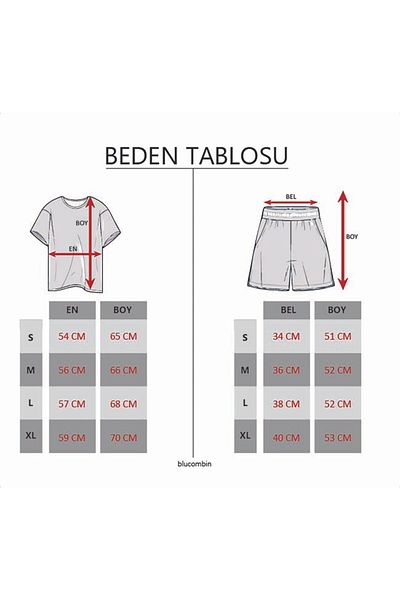 blucombin İtalia Steel Scuba Bottom Top Suit T-Shirt and Shorts 2Pcs