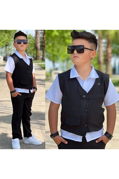 Calisa Set de sărbători pentru copii, vestă, pantaloni, cămașă