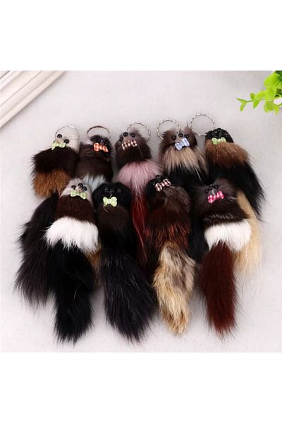 Mahi Max Plush Furry Cute Fox Badger Keychain Phone Bag Charm 1Pcs