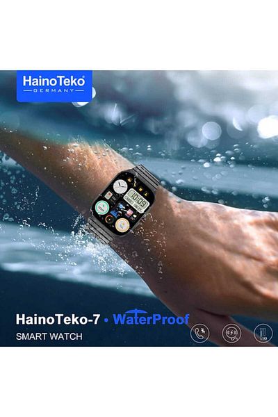haino teko germany Haino Teko-7 Waterproof Smart Watch with AMOLED Display and Curved Glass with 3 Pairs of Straps and Wireless Charger