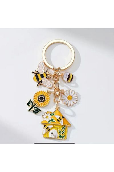 elamindunyasi Keychain Bee, Daisy, House, Honey, Spring Figure