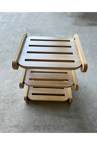 Step and Maker Ahşap MDF 3 Katlı Ayakkabılık