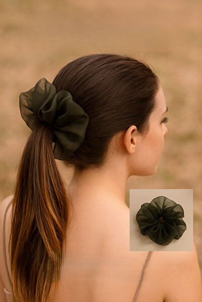 SYAZE ربطة شعر كبيرة من الأورجانزا - مشبك شعر ذو ملمس ناعم