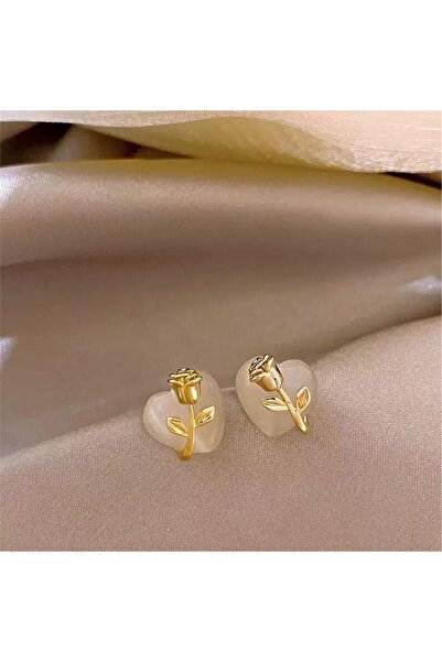 Pelin Aksesuar Lale Figürlü Kalp Küpe
